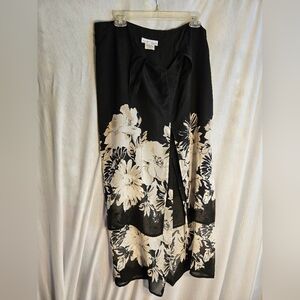 Floral Black and White Dress